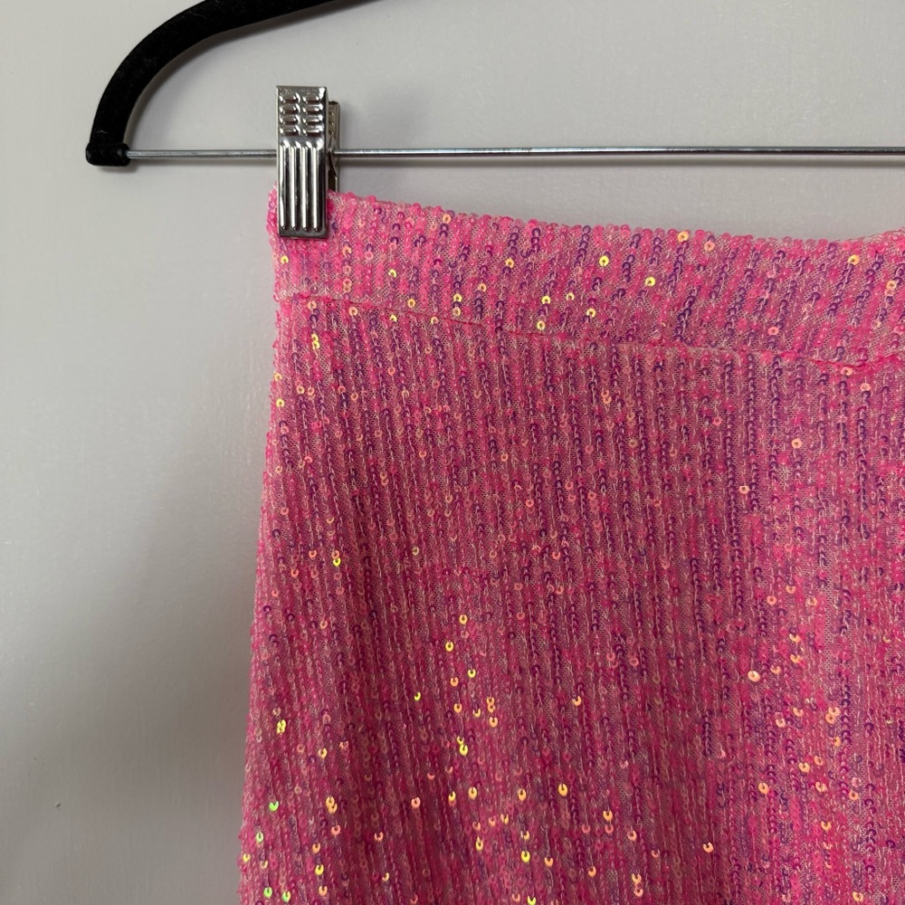Superdown Bubblegum Pink Fully Sequined Mini Skir… - image 3